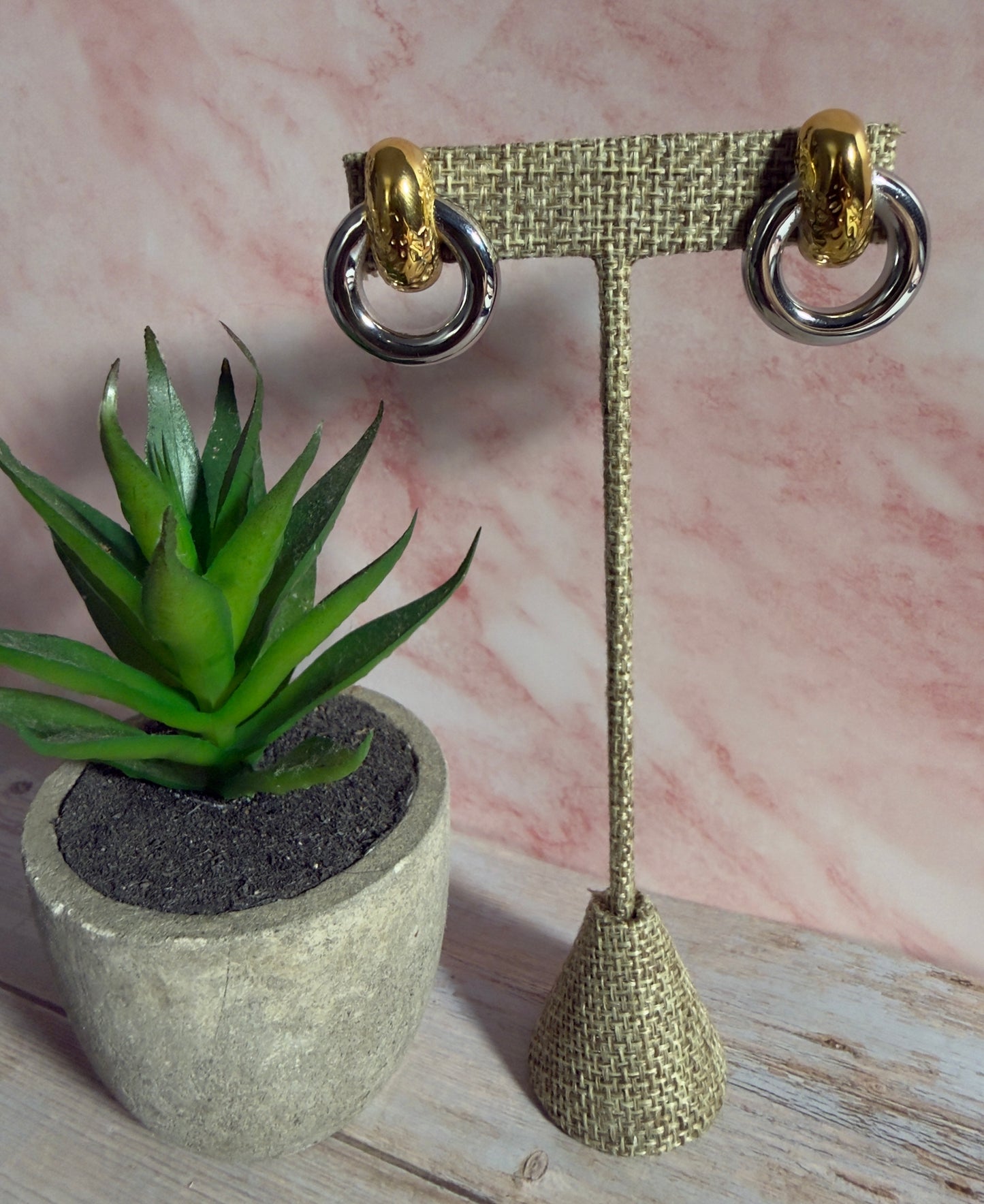 Dual Tone Link Earrings