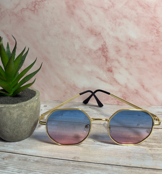 Classic Retro Blue Lens Sunglasses