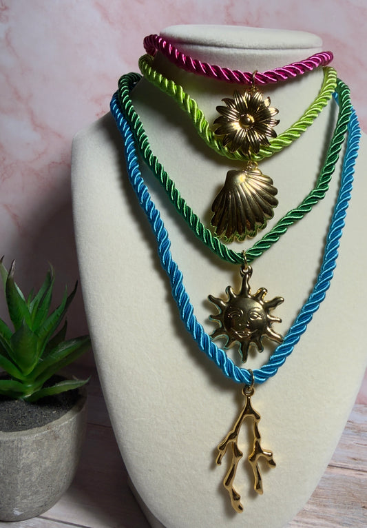 Casual Cord String Pendant Necklace